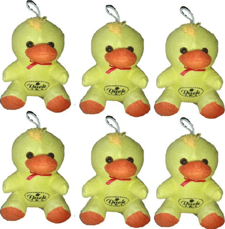 P I SOFT TOYS PI 6 pack of duck 20cm for kids , for girls and boys , for party , for birthday gift , for gift , for many occasion - 20 cm  (Yellow)