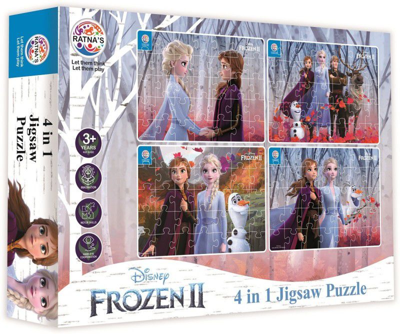 RATNA'S Disney Frozen 4in1 Jigsaw puzzle for Kids (140 Pieces) (2502)  (140 Pieces)
