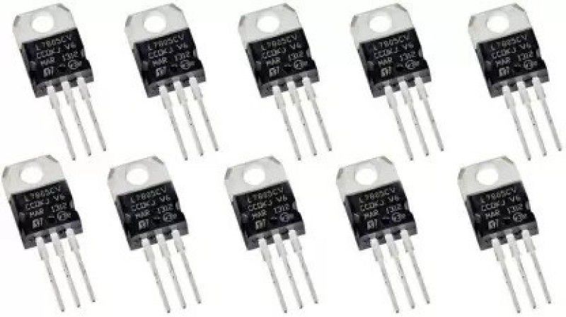 SSV CARE Set of 10 Pcs, L7805CV, 5 volt 1.5 Amp TO-220 Positive Voltage Regulator  (Black)