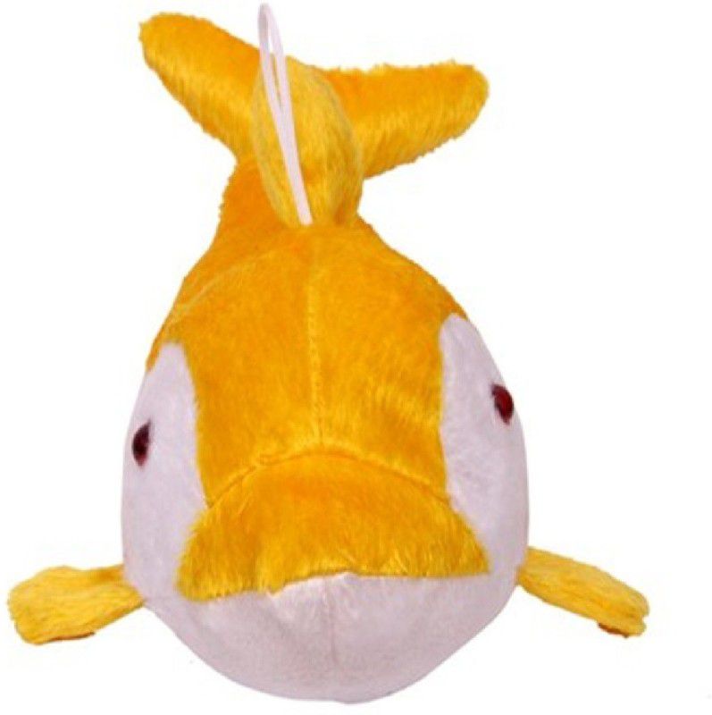 Tashu Collection Cute Fluffy Dolphin Fish Soft ToyY/ - 35 cm  (Yellow)