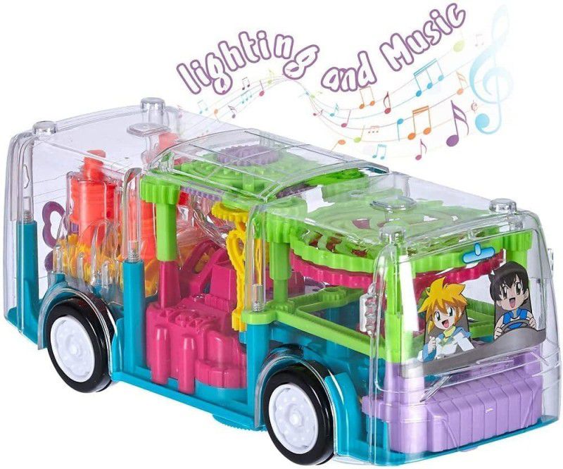 Pink & green Light Music Bus  (Multicolor)