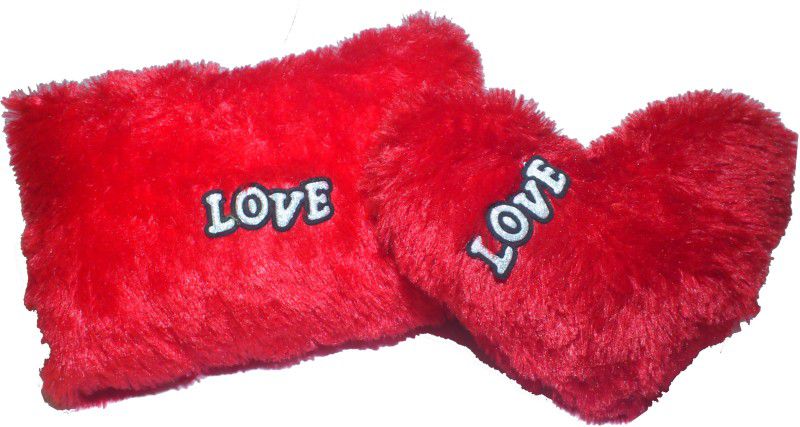 Stylewell Set of 2 Red Color Heart Shape Love Soft Tickle, Cushion Pillow Valentine Love Birthday Gift - 25 cm  (Red)