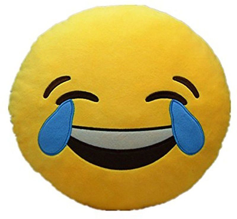 Pandora Premium Quality Laughing Tears Soft Smiley Cushion - 35 Cm - 35 cm  (Yellow)
