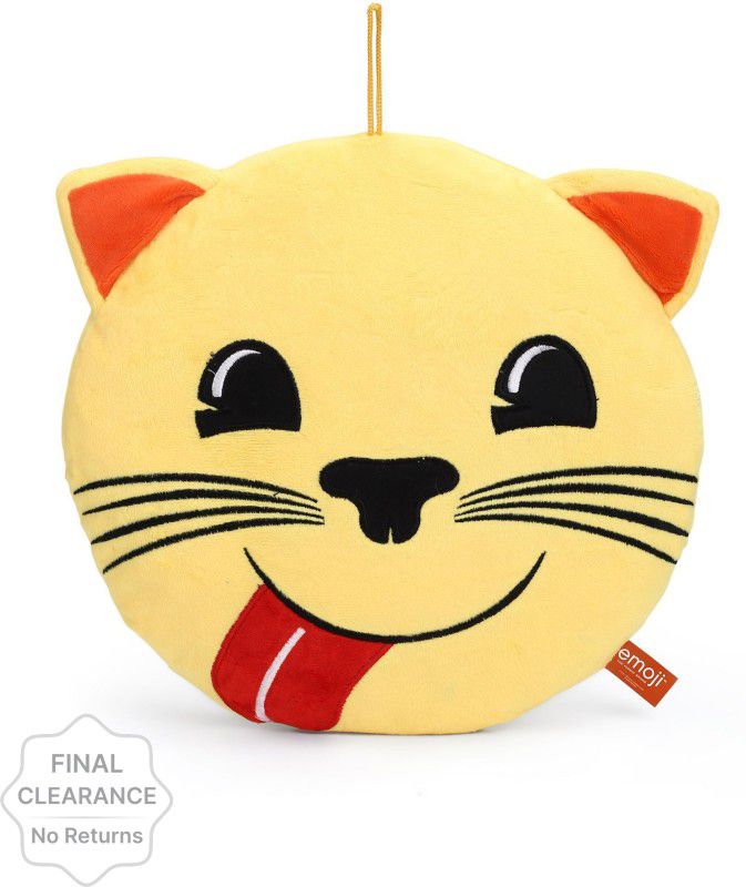 My Baby Excels Emoji Cat Yummy Food Face Plush - 30 cm  (Yellow)