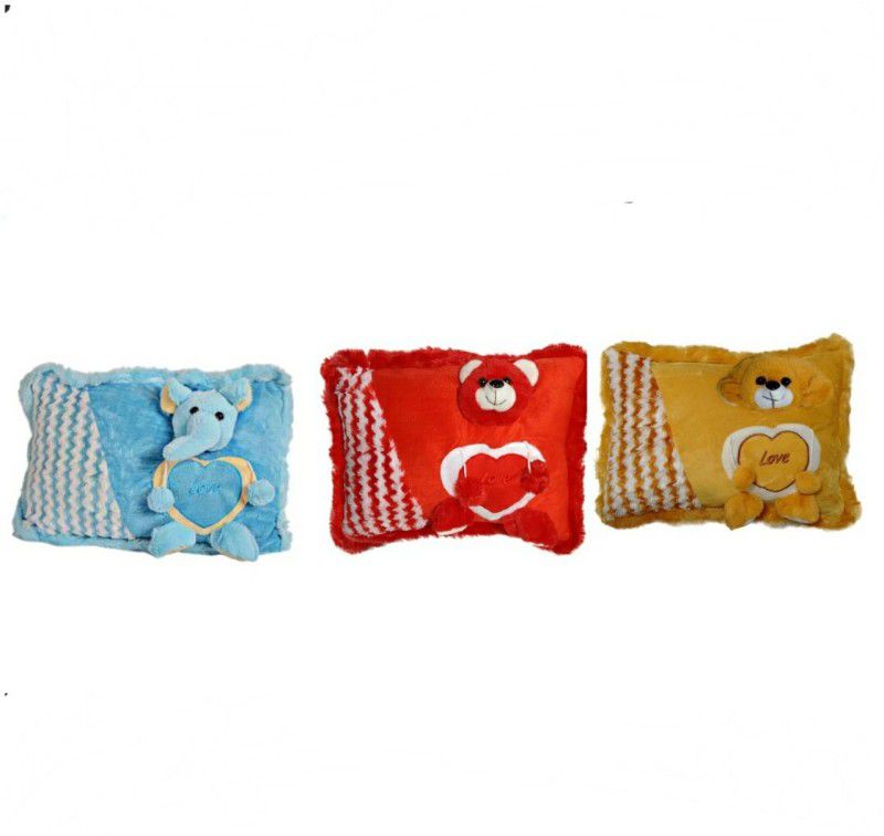 soniya enterprises face pillow - 45 cm  (Red, Brown, Blue)