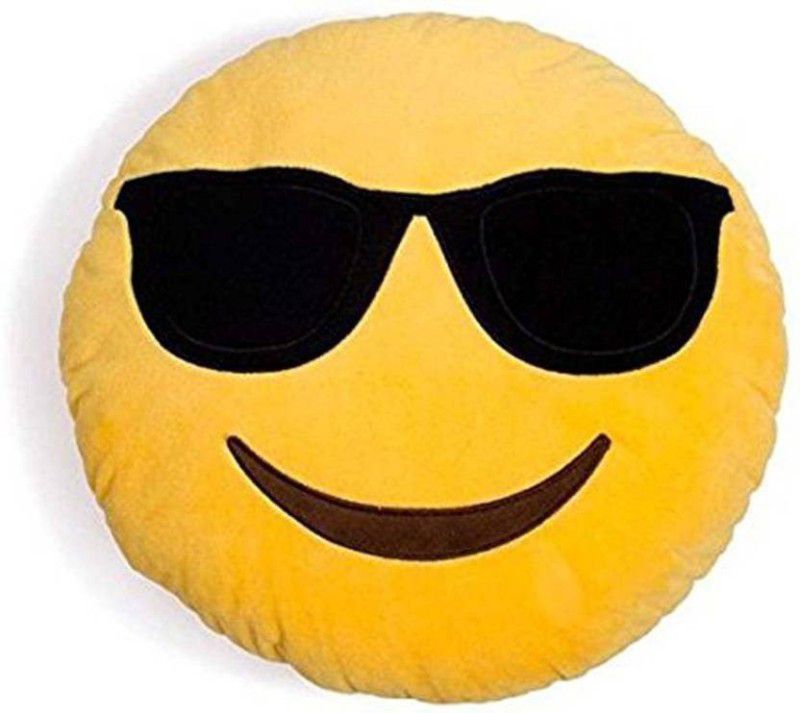 ONRR Collections Smiley goggle cushion 13x13 inches size - 35 cm  (Yellow)