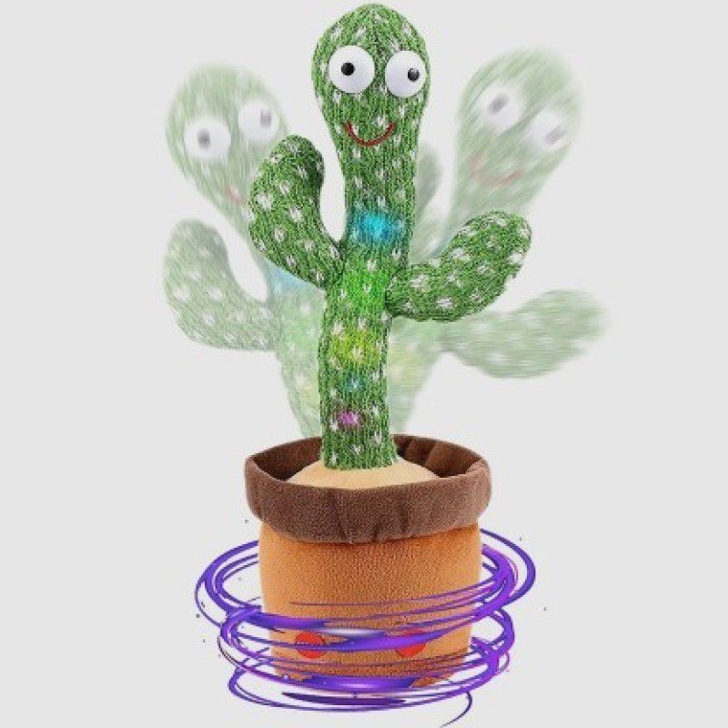 FINARO Cute and Funny Dancing Cactus Soft Creative Kids Educational Musical Kids Toy  (Green)