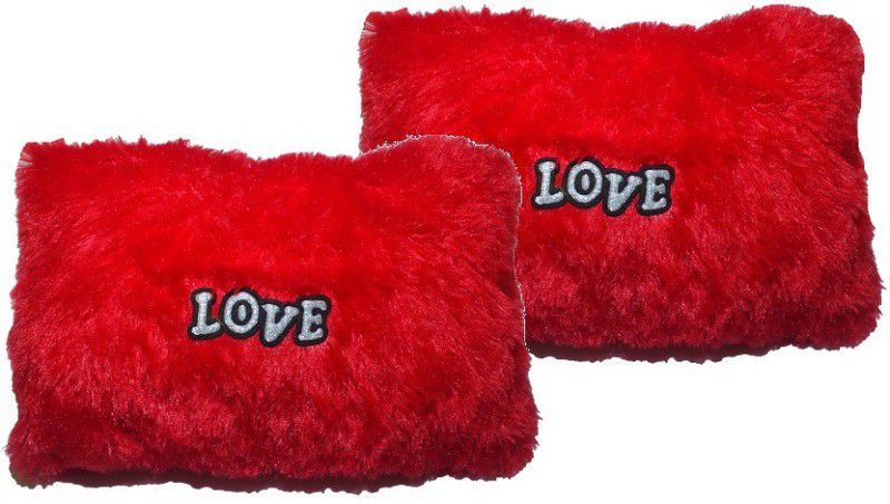 Stylewell Set of 2 Red Color Soft Cushion Pillow Tickle Valentine Love Birthday Gift - 25 cm  (Red)