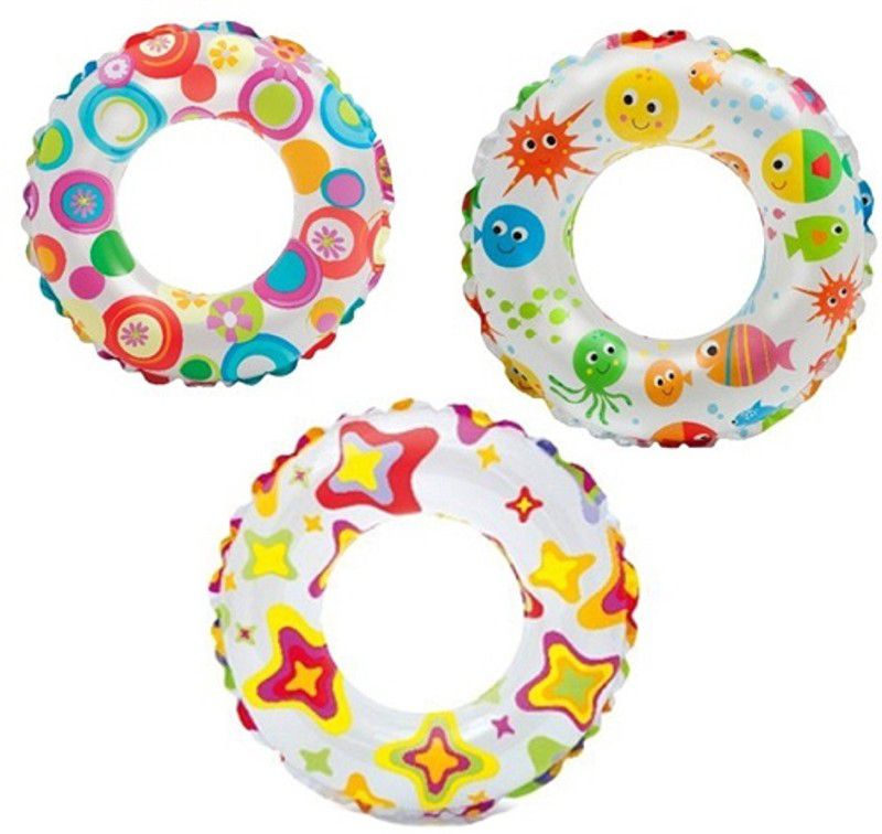 PartyballoonsHK Lively Print 24 inch Swim Ring, Multi Color (Pack of 2) Inflatable Swimming Safety Tube  (Multicolor)