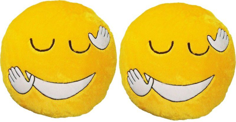 GOLDDUST VKI2xA Smiley Emoticon Decorative Cushion - 15 inch  (Multicolor)
