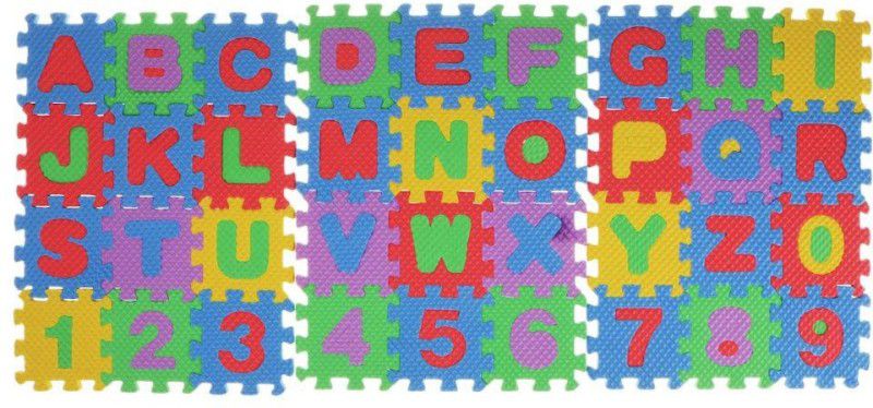 Shoppernation Fancy Kids Multicolor Alphabet Number Puzzle (Medium Size)  (36 Pieces)