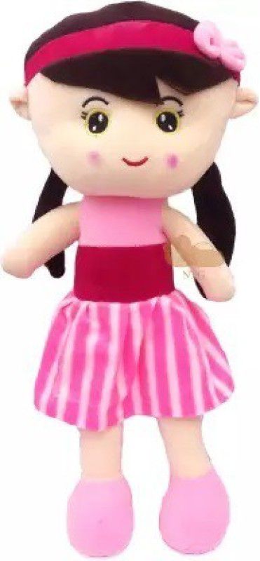 ATTRACTIVE Beautiful Doll Soft Toy for Kids, Doll with Embroidered Face, Washable Doll - 40 cm  (Multicolor)