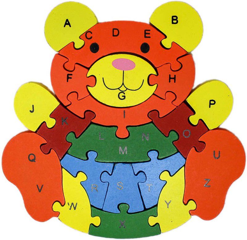 Shoppernation Alphabet and Number Wooden Jigsaw Puzzle - Bear (1TNG271)  (20 Pieces)