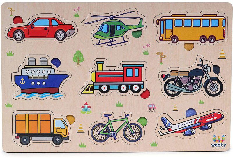 Webby Public Transport Educational Wooden Puzzle for Kids  (9 Pieces)