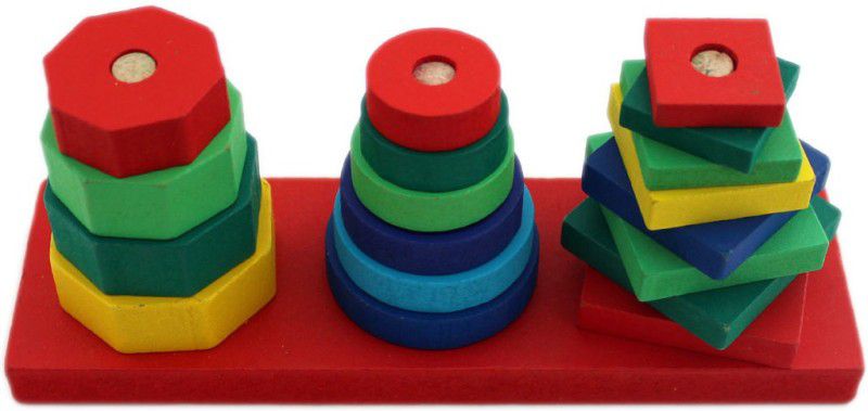 Shoppernation Wooden Geometric Shape Sorter Puzzle Wooden Puzzle For Kids  (18 Pieces)