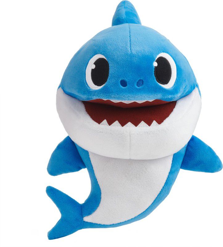 WowWee BabyShark Pinkfong Shark Family Plush Puppet - Daddy Shark for Kids 3+ & Above