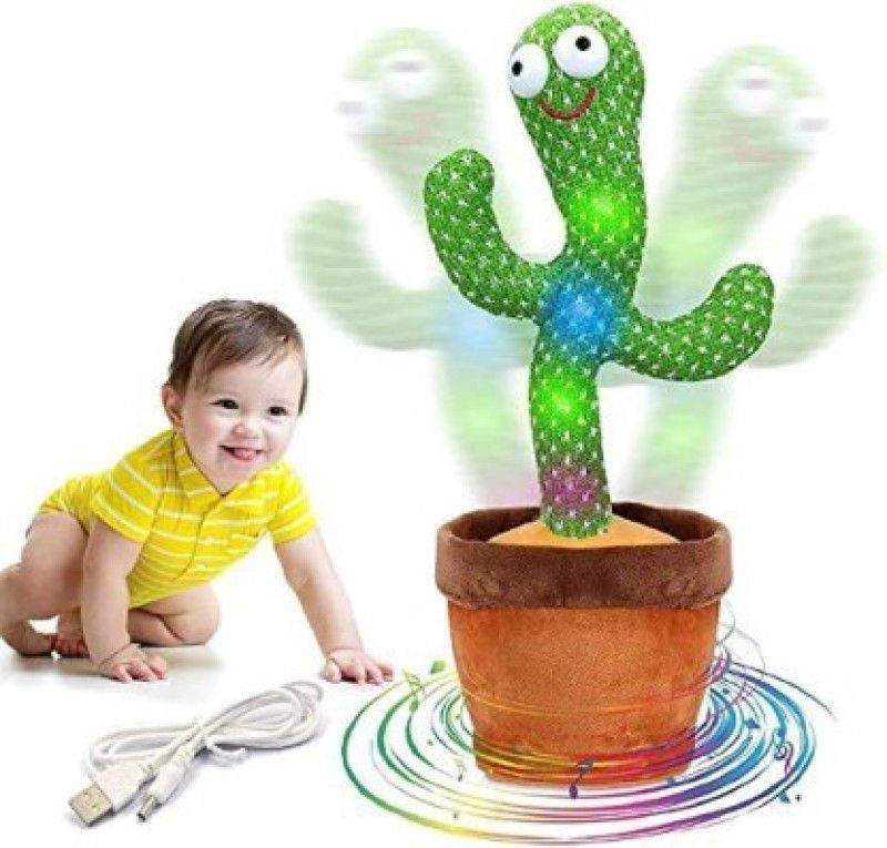 FASTFRIEND Talking Dancing Cactus 120 Songs Toy Can Sing Talk Record Repeat What You Say  (Green)