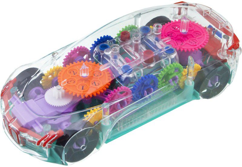 ToySurf ®3D Transparent Gear Simulation Racing Car (360°) With Lights & Music (Age 3+)  (Multicolor)