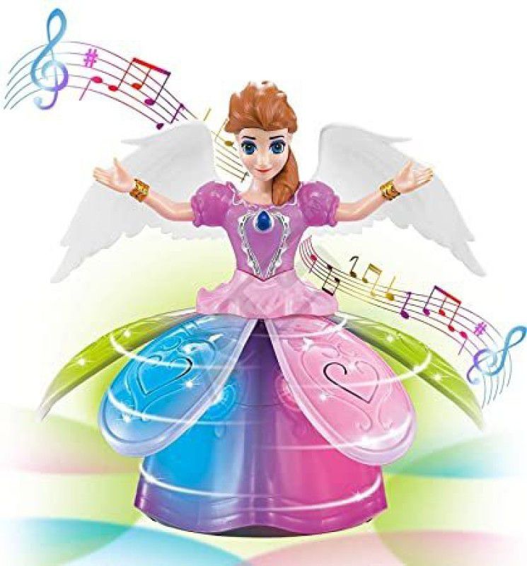 mayank & company Angel Girl with Light and Music, Dancing Rotating Musical Fairy Princes  (Multicolor)