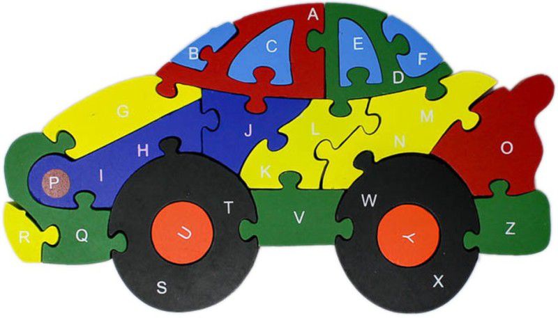 Shoppernation Alphabet and Number Wooden Jigsaw Puzzle - Car (1TNG280)  (25 Pieces)