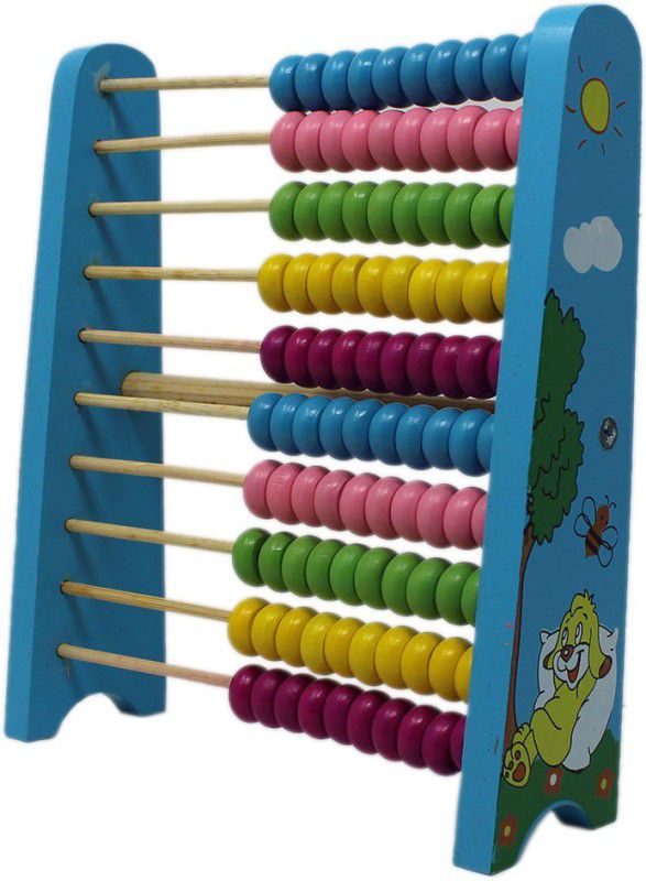Shoppernation Abacus Wooden Counting Number Frame Maths Aid Educational Toy Calculation Frame (1TNG292)  (Multicolor)