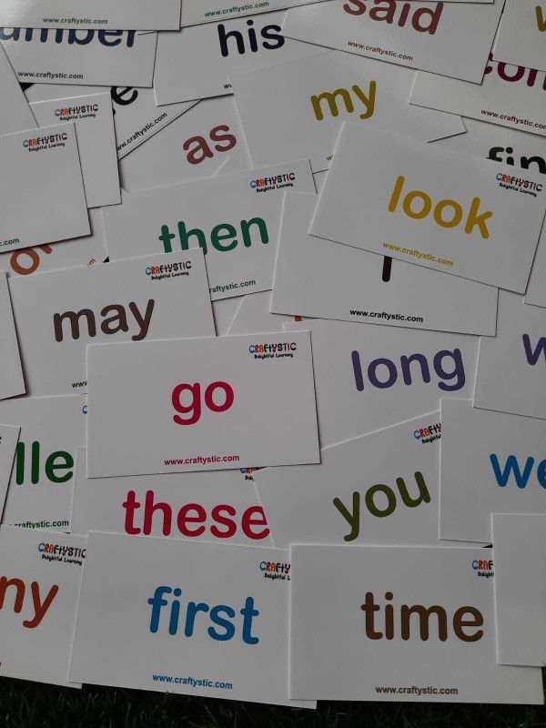 Craftystic A set of 48 Flashcards of Sight Words  (Multicolor)