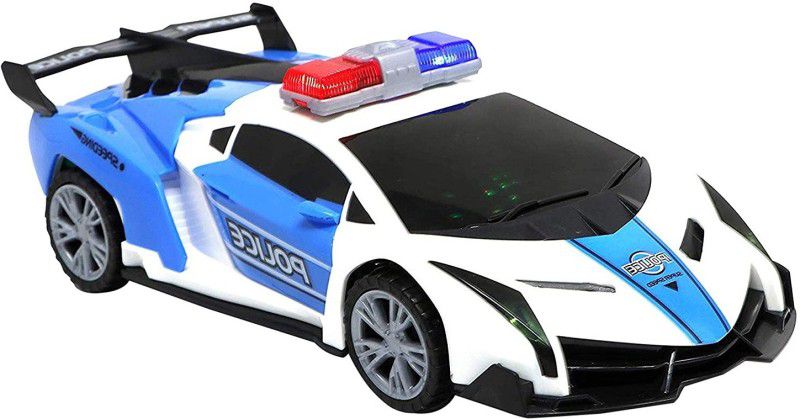 Galaxies Bump and go 3D Lights Police Car with Flashing Light & Musical Sound and Wheels Best Gift Toy Car for Kids - Multicolor Pack of 1  (Multicolor)