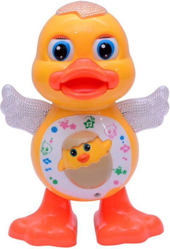 TinyTales Battery Powered Musical Dancing Duck Toy Flashing Light Interesting Waddle  (Multicolor)