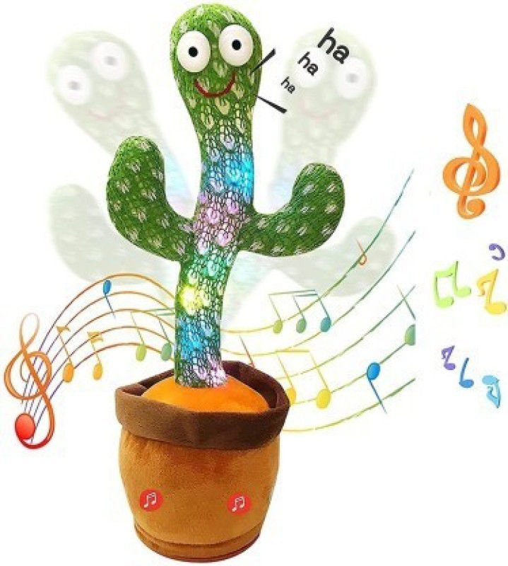 FASTFRIEND Dancing Cactus with Lights Up Talking Singing Toy Education Toys for Kids (Gre  (Green)