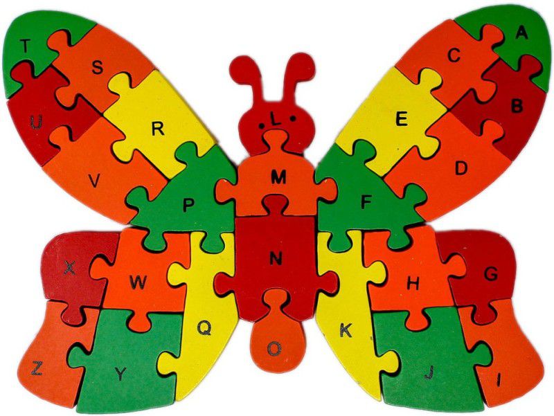 Shoppernation Alphabet and Number Wooden Jigsaw Puzzle - Butterfly (1TNG276)  (25 Pieces)