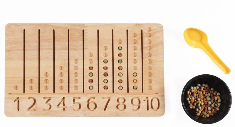 Zentric Wooden counting 1-10 board for toddlers pre school learning toy for kids  (1 Pieces)
