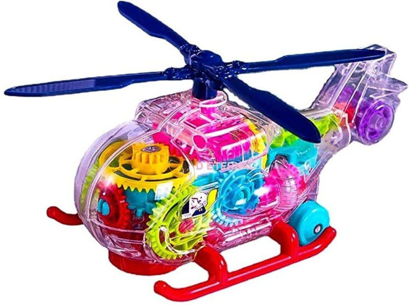 MA ENTERPISE TT- Concept Helicopter Mechanical Gear with Colorful Light and Music,  (Multicolor)