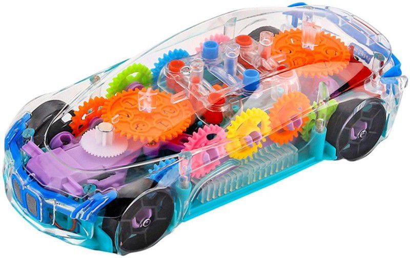 ToySurf ®3D Gear Simulation Transparent Concept Racing Car With Light & Music (Age 3+)  (Multicolor)