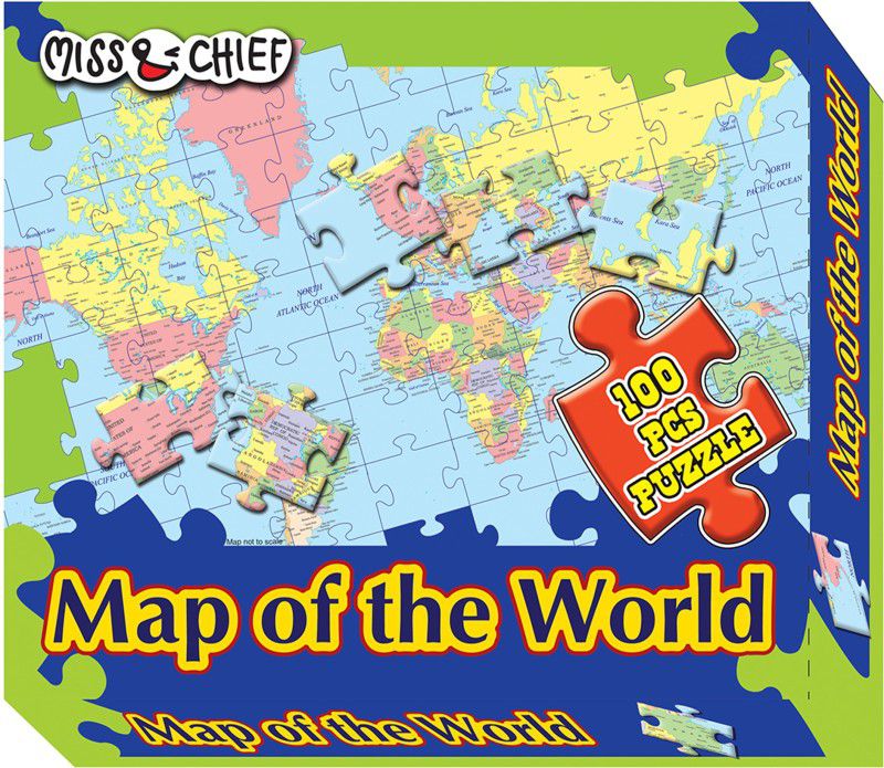 Miss & Chief World Map Puzzle  (100 Pieces)