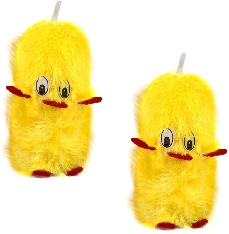 De-Ultimate Pack of 2 (Size:12x24cm) Musical Duck Soft Fur Stuffed Toy for Girls & Boys Kids - 24 cm  (Yellow)