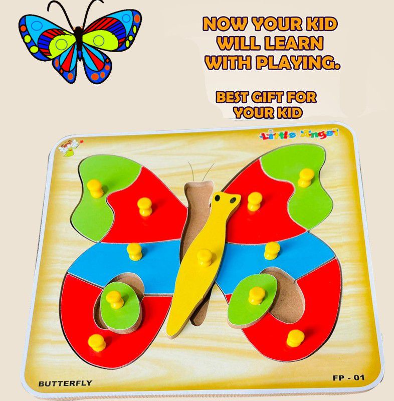 FORSIKHA Wooden Jigsaw Puzzles Kids Baby Educational Toy Cartoon Butterfly Theme Board  (1 Pieces)