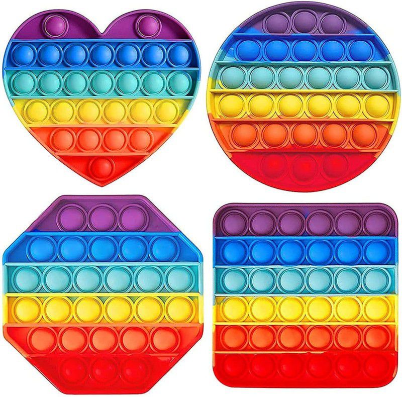 lebony Pop It Fidget Toys Combo ,Pop Bubble Fidget Toy, Silicone Stress Relief Toy,  (Multicolor)