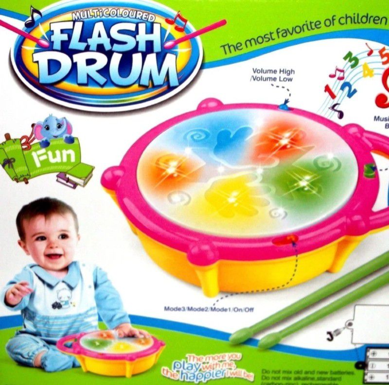 Glamour 3D Musical Flash Drum with Lights Toys for Kids, Multicolour  (Multicolor)