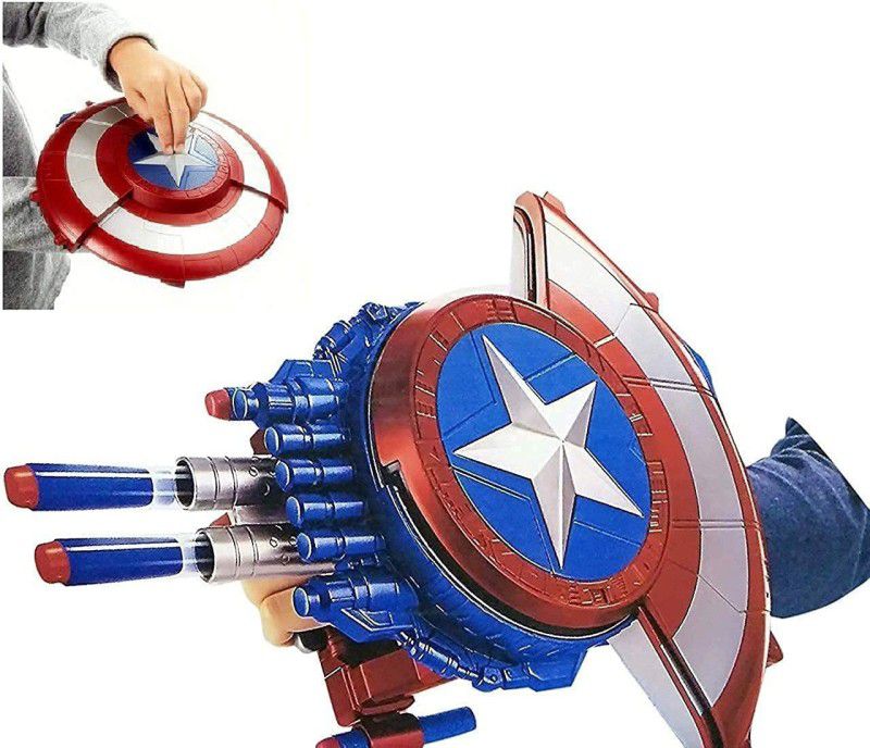 SEASPIRIT civil war super captain blaster reveal shield with 6 foam darts Guns & Darts (Multicolor)