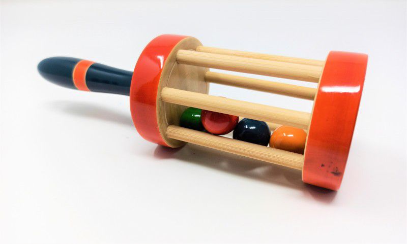 A And A Kreative Wooden Rolling Ball Hand Rattle  (Multicolor)