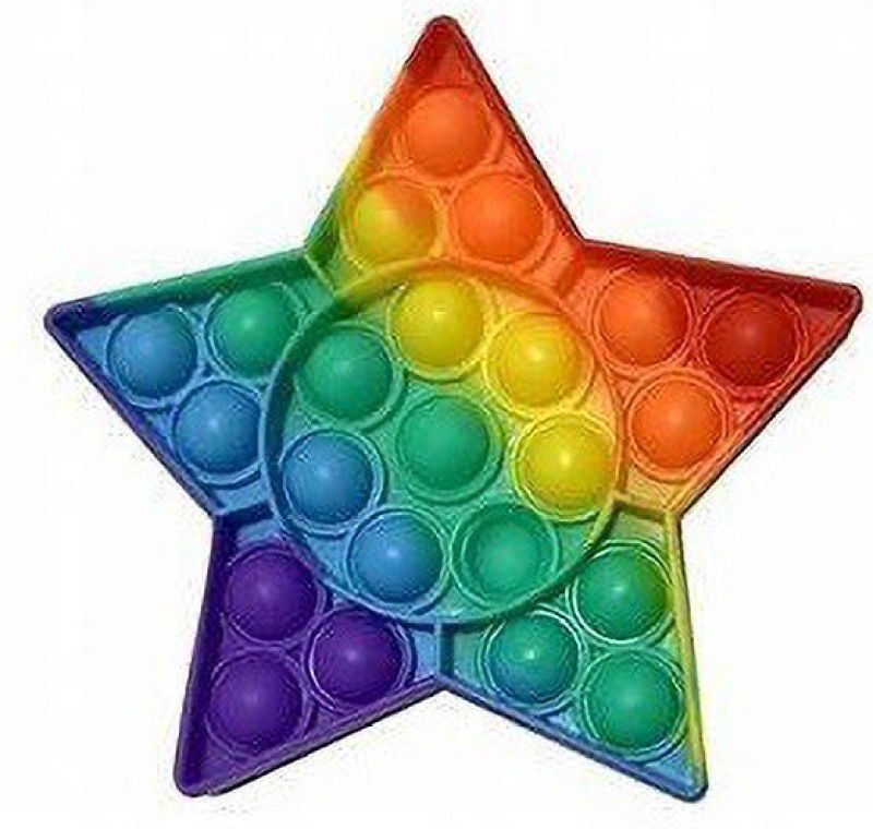 MSSMKD Lw pop it Fidget Toys, pop it Fidget Toy Set | pop its Fidget Toys, Fidget Toys pop it Rainbow, pop it Toy, | poppit Fidget Toy, Rainbow pop it, Push pop Bubble Fidget Toy-(STAR)  (Multicolor)