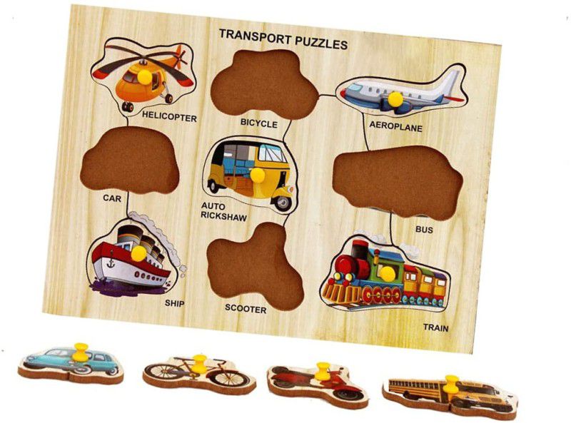 Cyrus Low Price Transport Early Educational Learning Wooden Puzzle Board Kids Girl  (Multicolor)