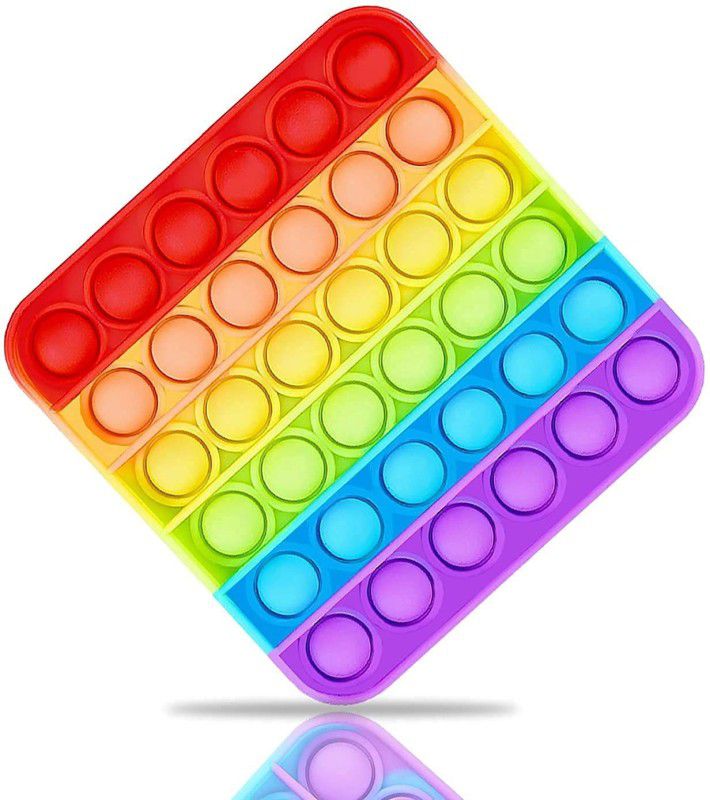 MSSMKD Lw pop it Fidget Toys, pop it Fidget Toy Set | pop its Fidget Toys, Fidget Toys pop it Rainbow, pop it Toy, | poppit Fidget Toy, Rainbow pop it, Push pop Bubble Fidget Toy-(SQUARE)  (Multicolor)