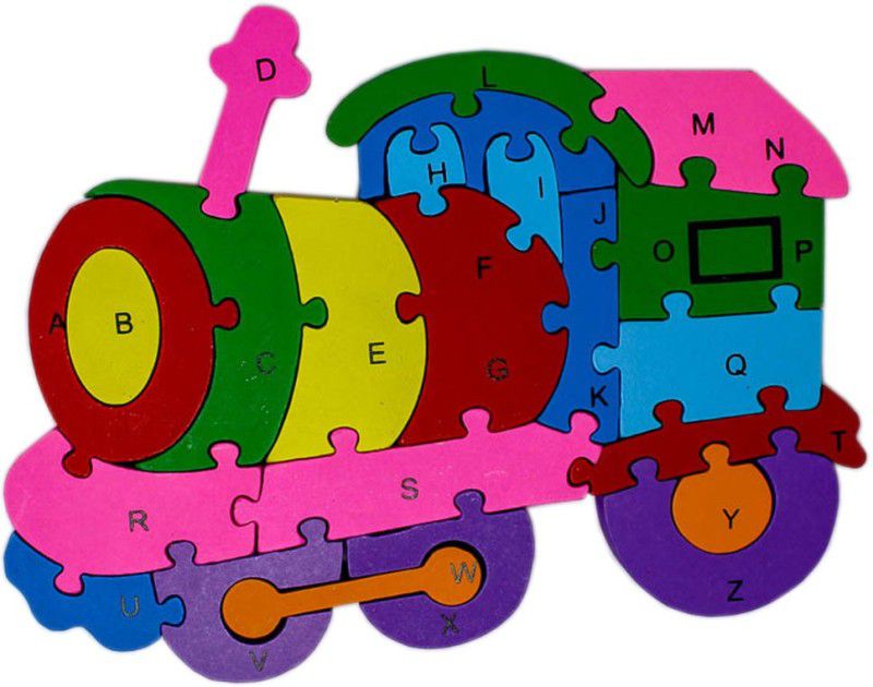 Shoppernation Alphabet and Number Wooden Jigsaw Puzzle - Train (1TNG268)  (25 Pieces)