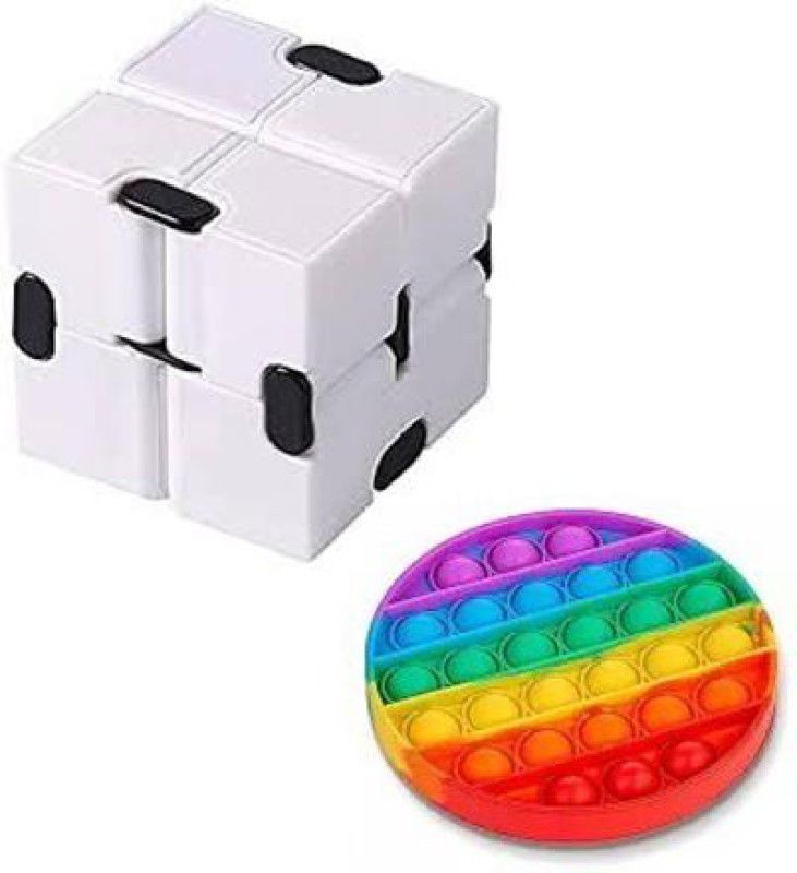 Vedy Infinity cube,flip cube relieves anxiety+ Pop Fidget Sensory Toys ( SET OF 2)  (Multicolor)