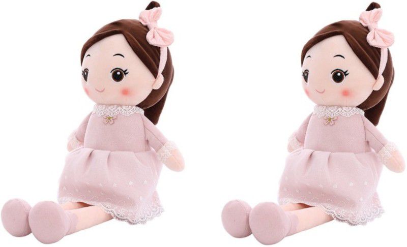BENISON INDIA Stuffed doll toy/rag doll/doll for girls/Soft plushies/stuff toys-set of 2 - 45 cm  (Multicolor)