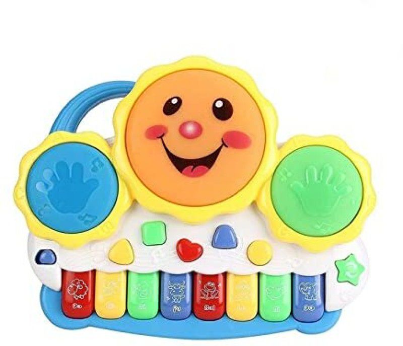 ROZZBY Keyboard Musical Toys with Flashing Lights Animal Sounds and Songs  (Multicolor)
