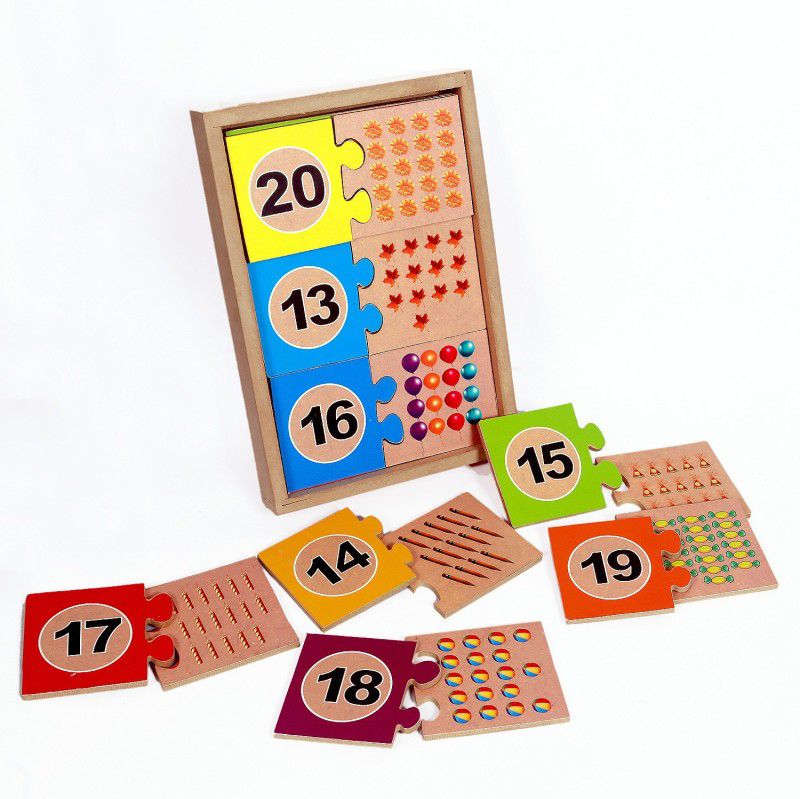 Toyvala Wooden Board 1 to 20 in Box with Printed Images  (1 Pieces)