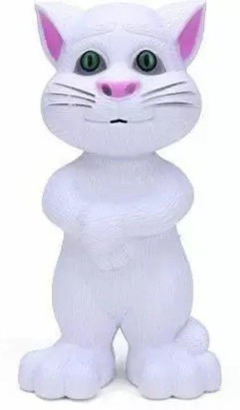 White Devil Talking Tom Cat Toy Robot Cat for Kids Speaking Repeats What You Say  (White, Grey)