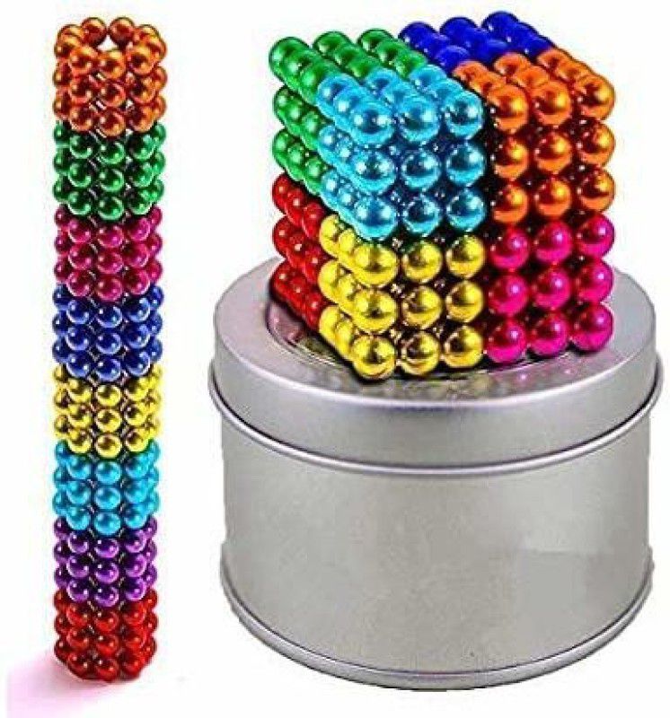 Ganesh Magnetic Multi-Colored Balls Stress Relief Magnets Toy Magnetic Stainless Steel Solid Toy Relief Magnets Toy Stress Relief etc Magnets Toy DIY Desktop Decoration, 216 PCS  (216 Pieces)